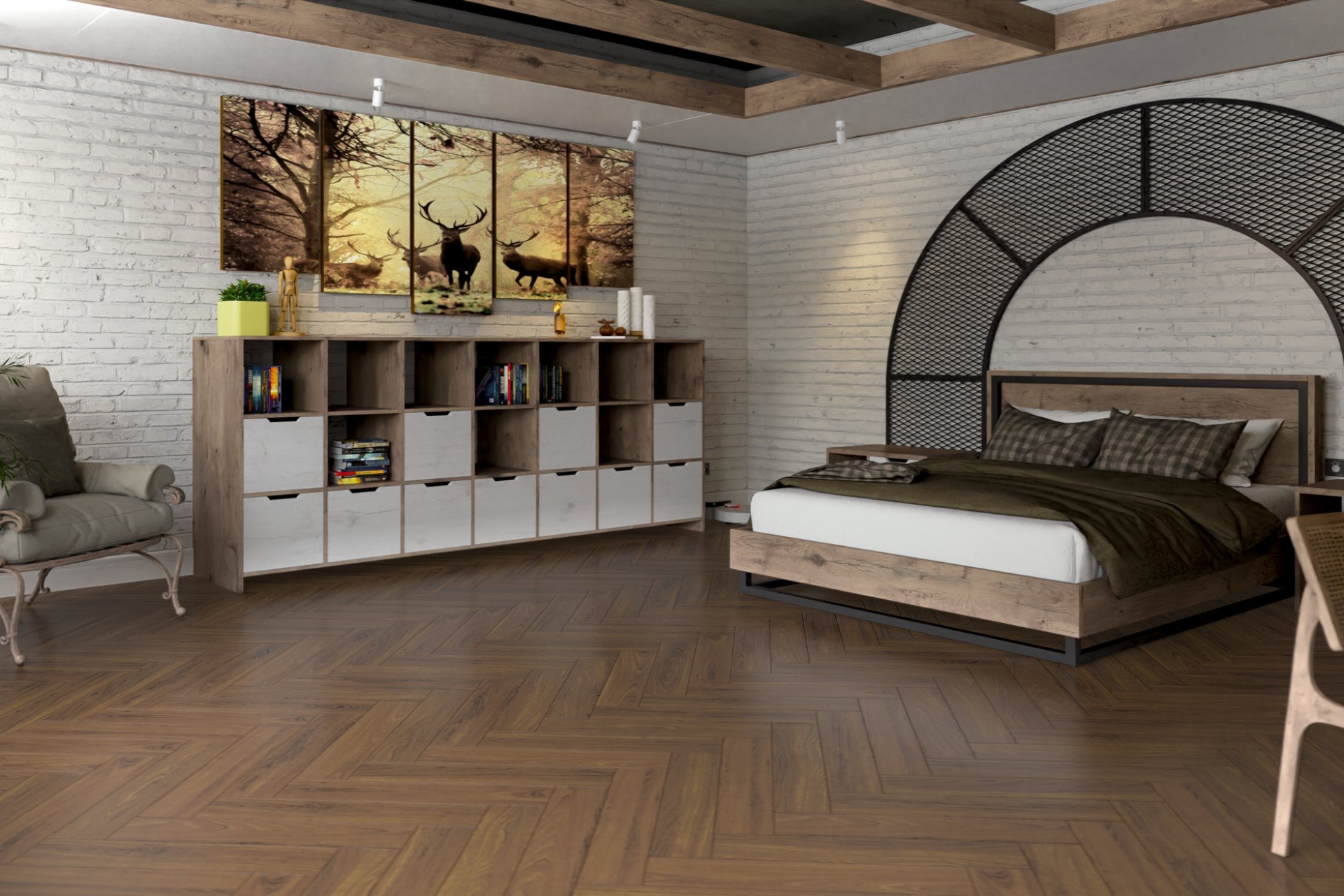 Инженерный паркет «Damy Floor» Ореховый (укладка елочкой) — купить в Твери