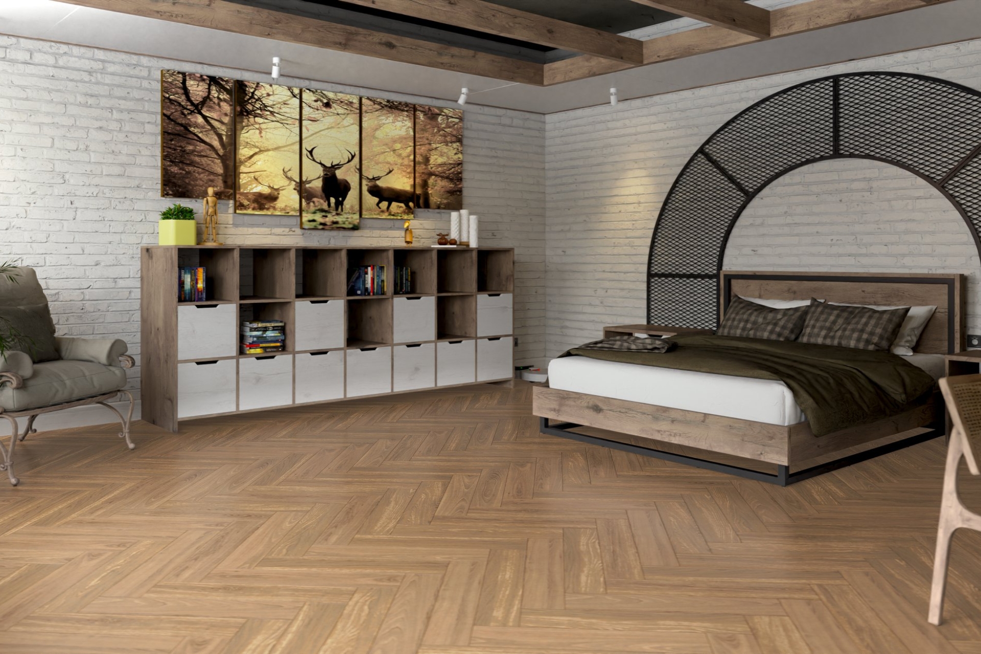 Инженерный паркет «Damy Floor» Натуральный (укладка елочкой) — купить в Твери