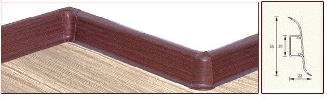 Плинтус "Идеал" пластиковый Комфорт Вишня красная (2500*22*55 мм) — купить в Твери