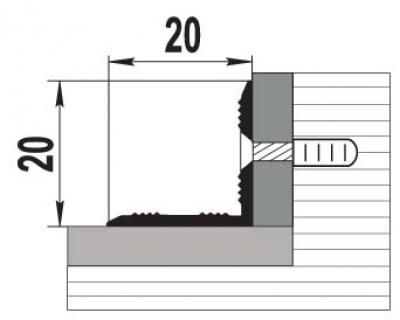 Порожек алюминиевый ПУ-05-1 (1800*20*20 мм)